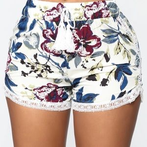 Come Back To Me High Rise Printed Shorts- White